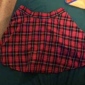 Red plaid skirt